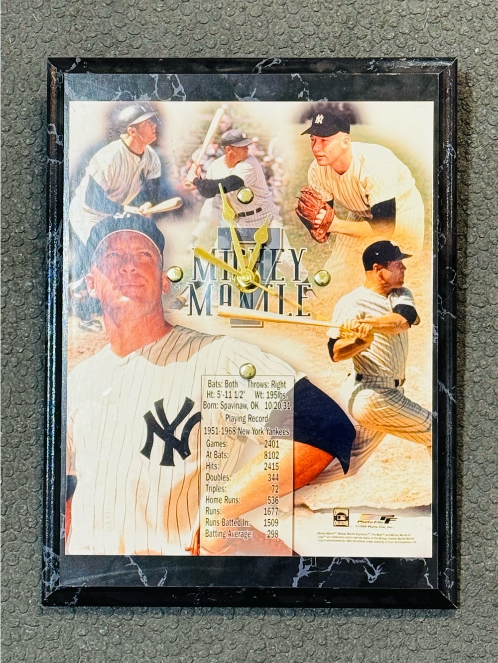 MLB-Themed Black & White Wall Clock Poster